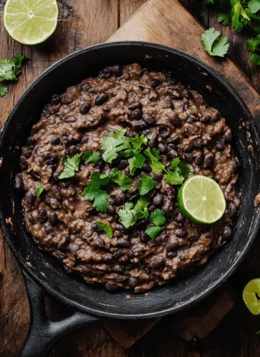 refried black beans creamy skillet