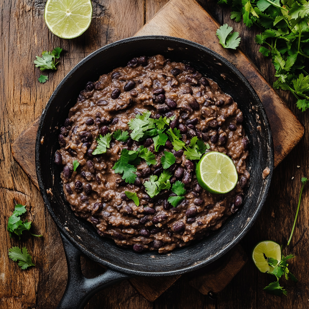 refried black beans creamy skillet