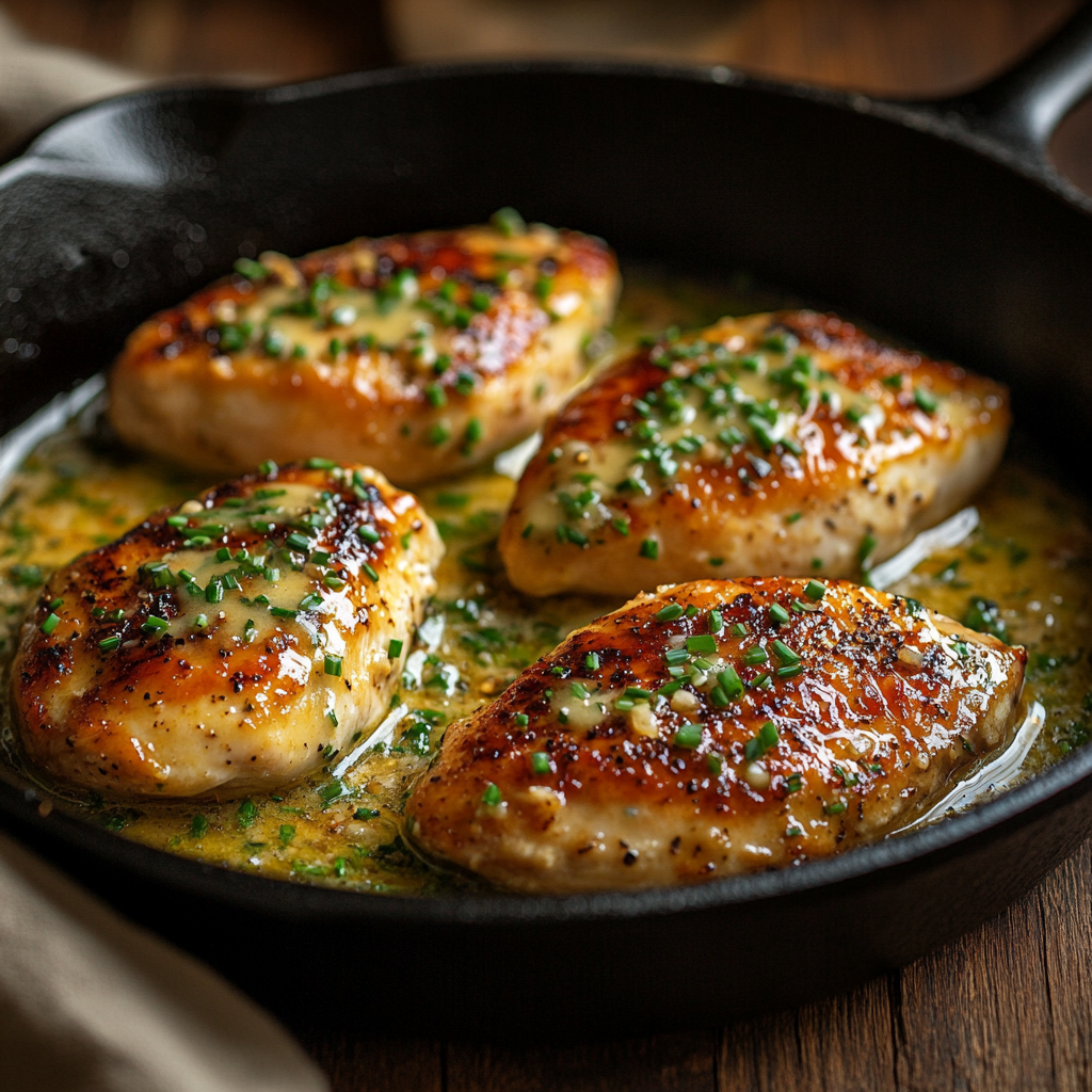 Texas Roadhouse butter chicken skillet in cast iron pan