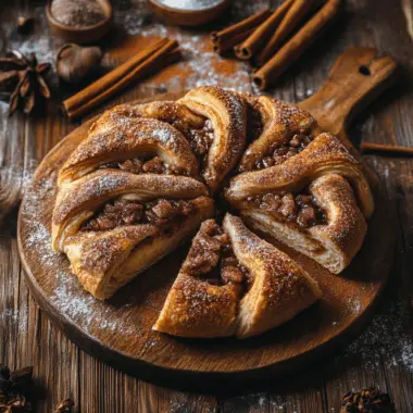 Cinnamon sugar pizza crescent rolls on board