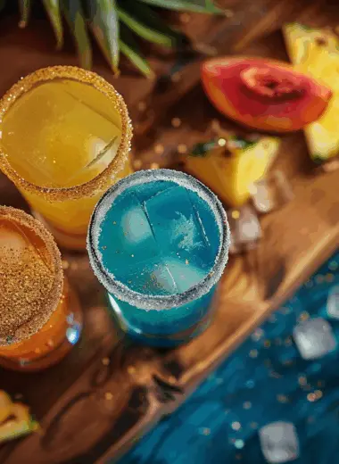 Hoochie mama shots recipe with tropical garnishes