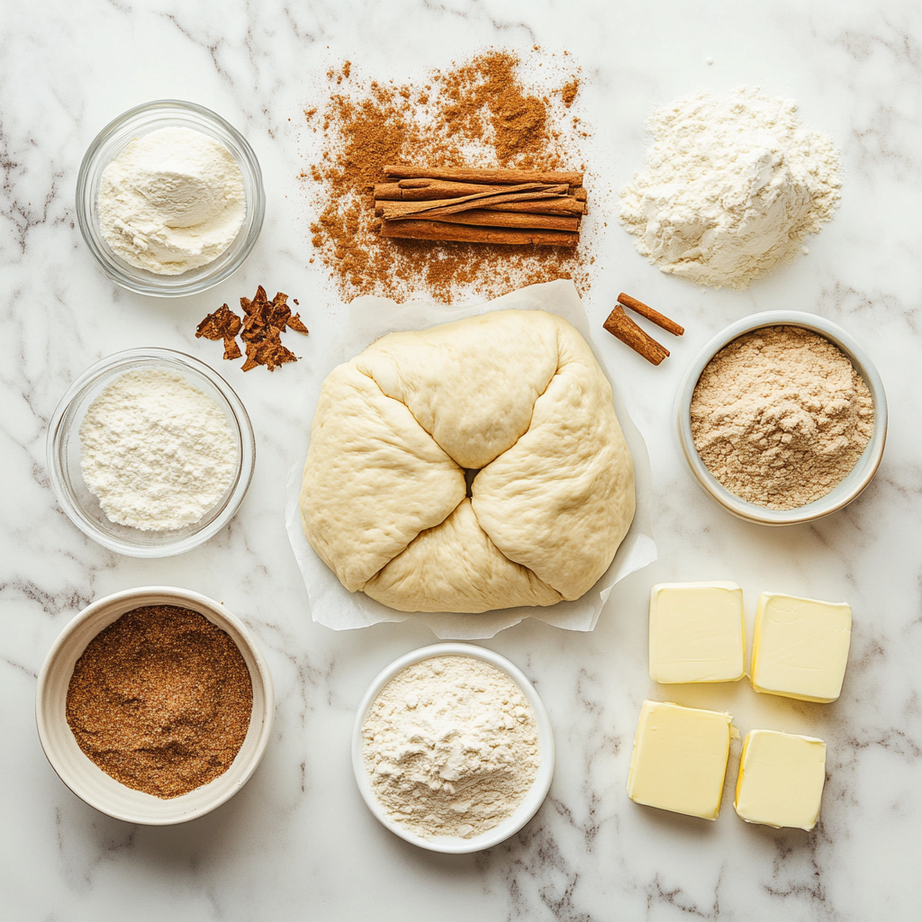 Ingredients for cinnamon sugar crescent rolls