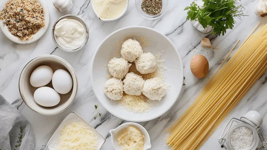 Ingredients for garlic butter chicken balls