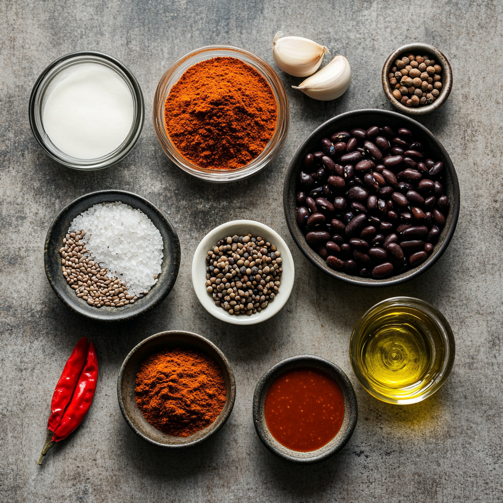  Ingredients for refried black beans