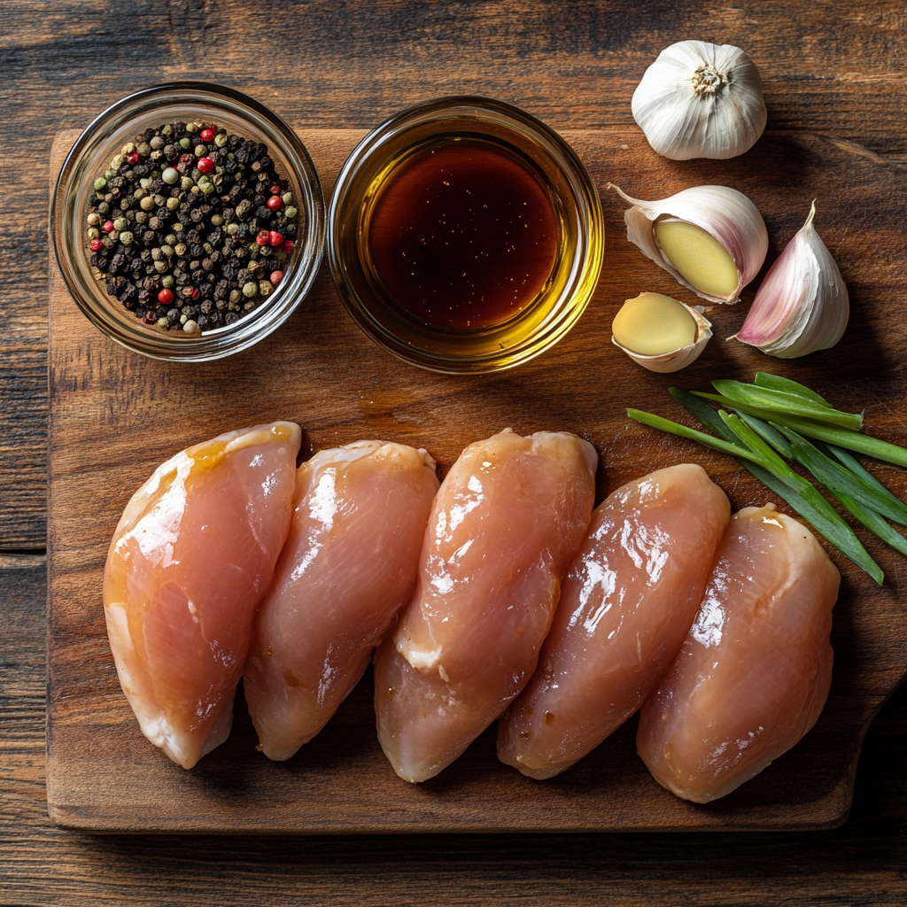 Ingredients for honey pepper chicken recipe