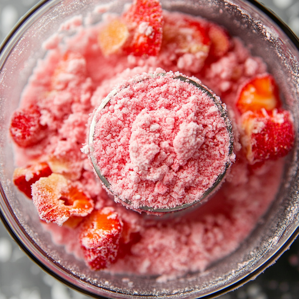 Making strawberry powder for crunch cheesecake