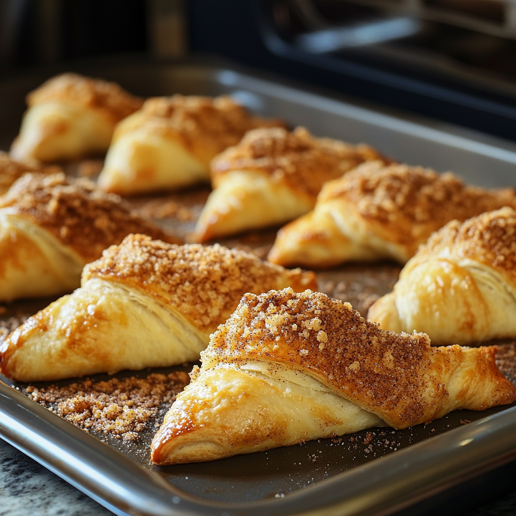 Crescent dough with cinnamon sugar topping