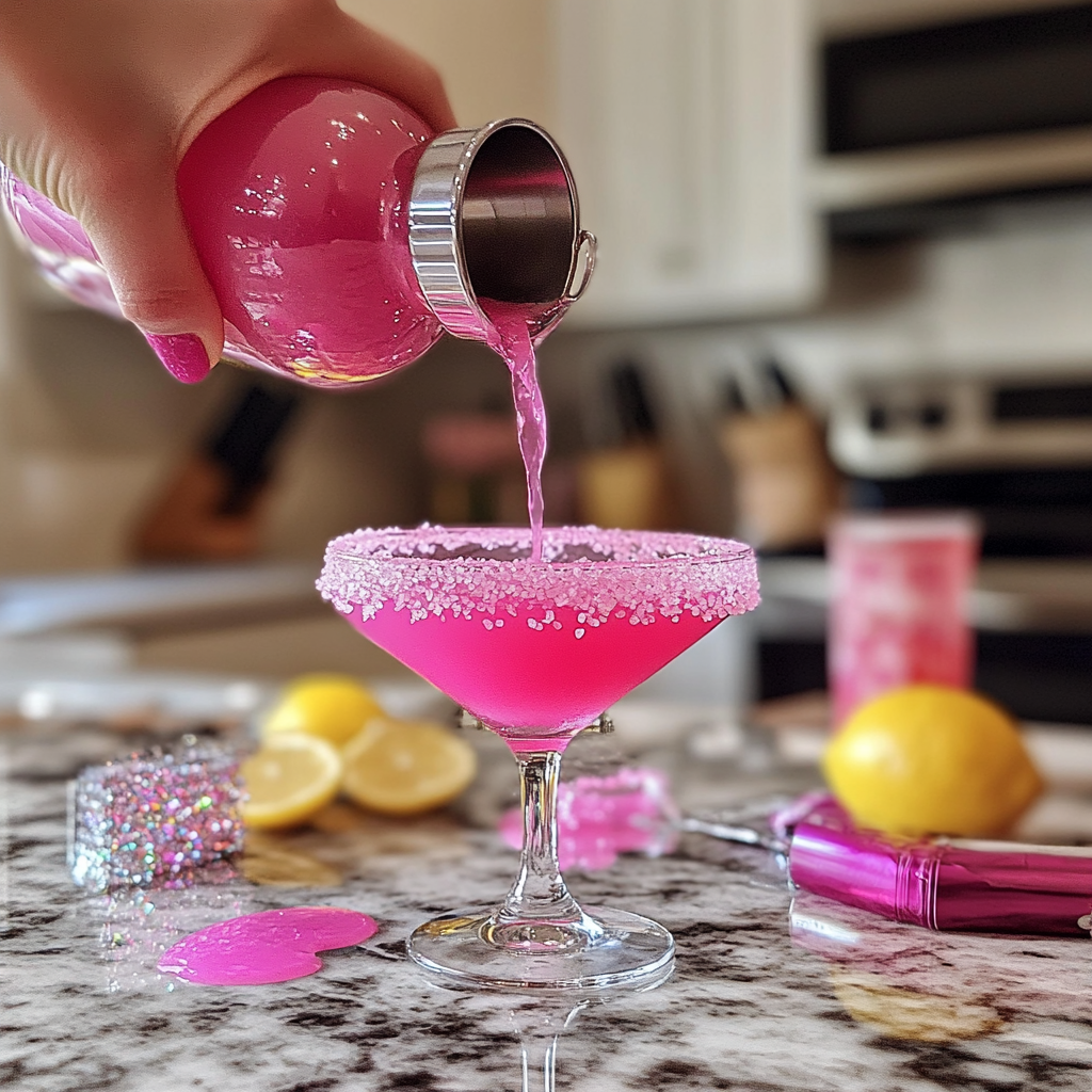 Shaking Malibu Barbie drink cocktail