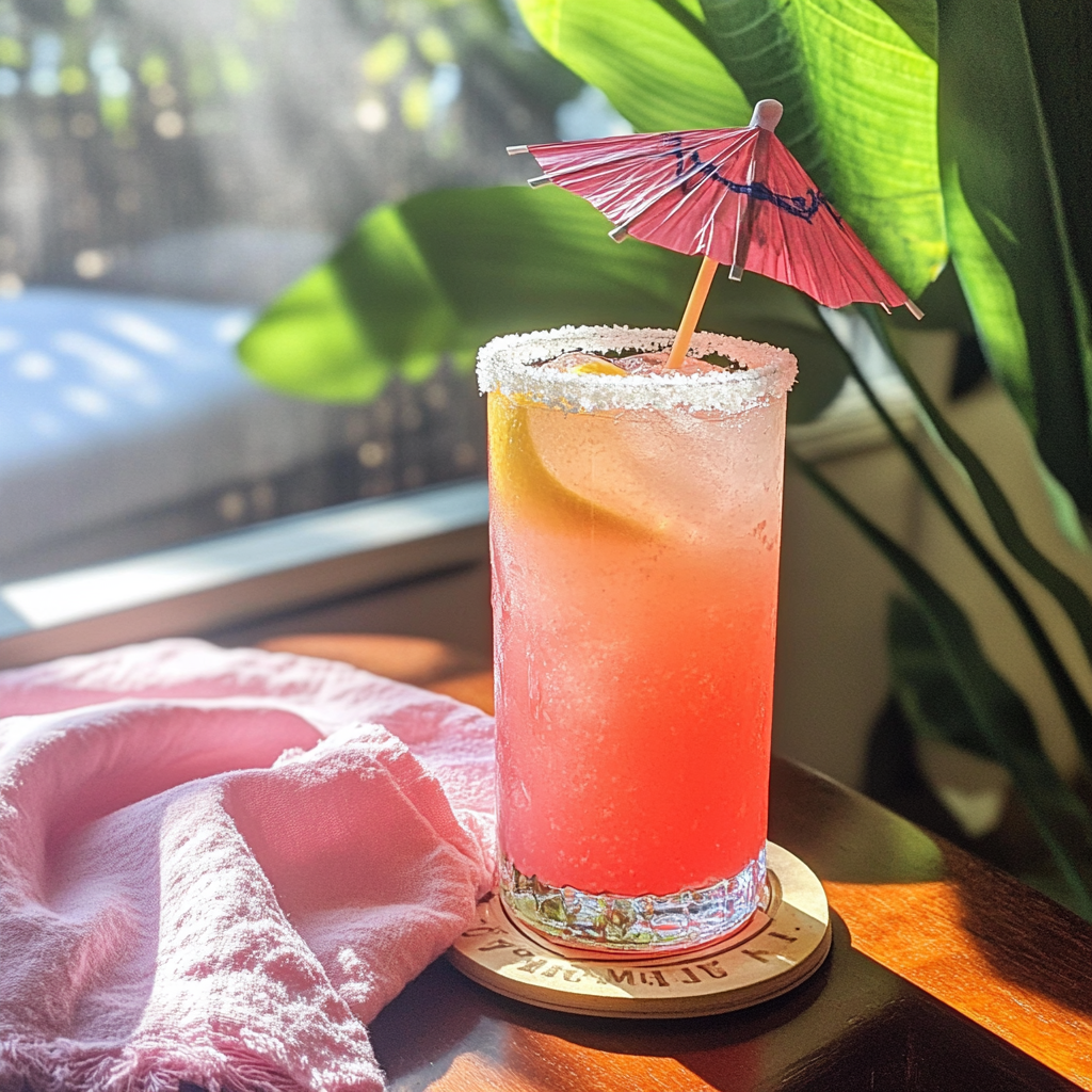 Malibu Barbie drink served with garnish