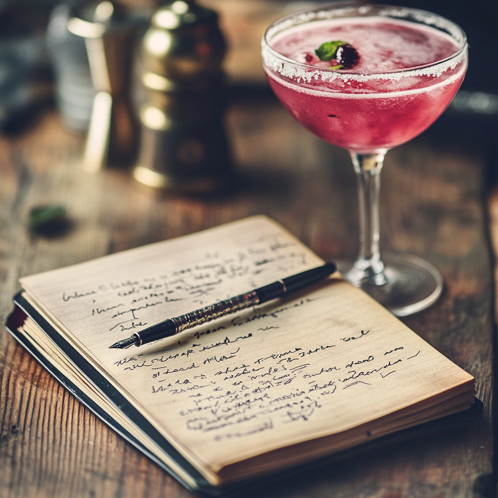 Malibu Barbie drink recipe card layout