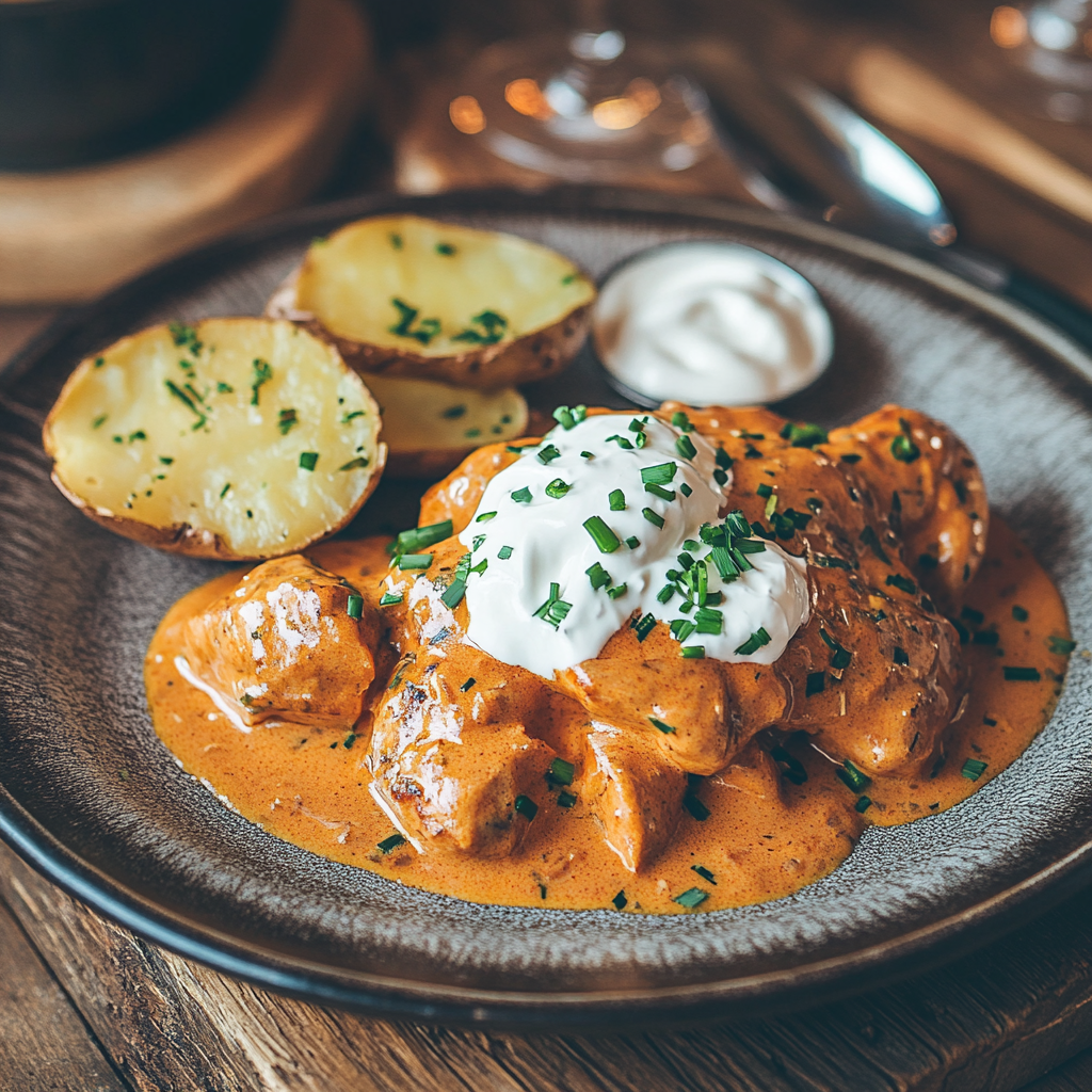 Texas Roadhouse butter chicken served with baked potato