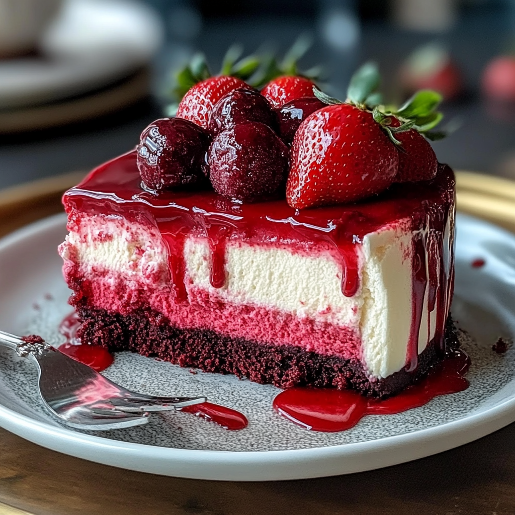 Red Velvet Strawberry Cheesecake
