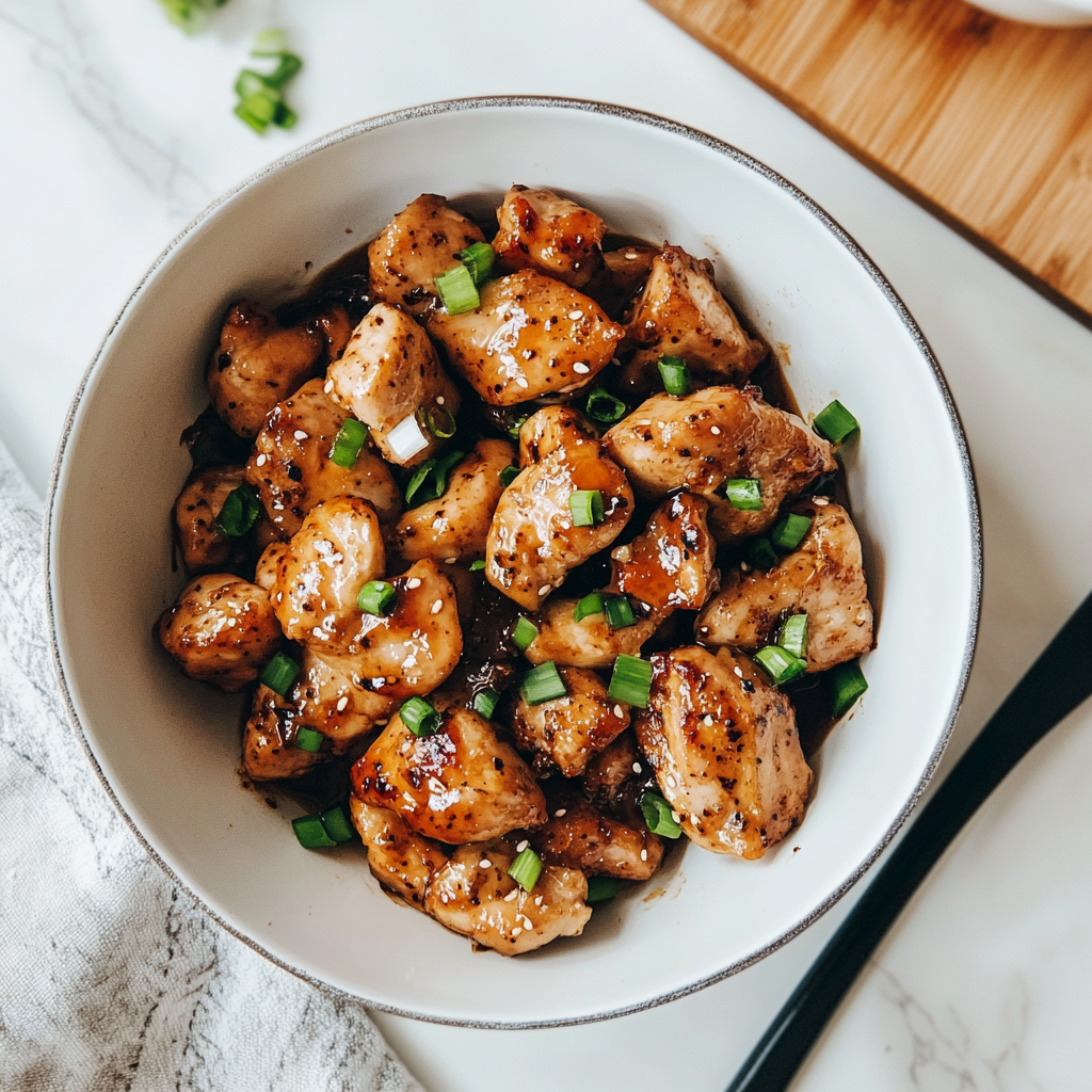 Honey pepper chicken recipe card layout