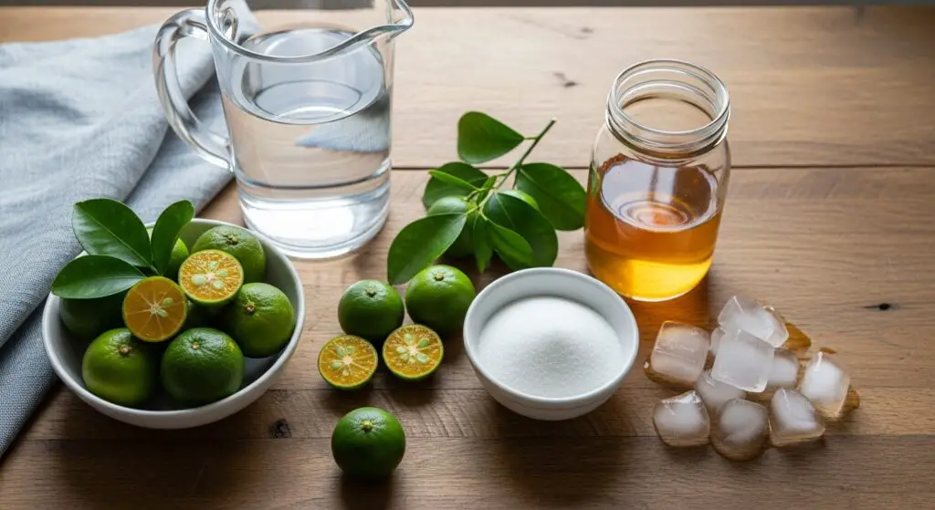 Ingredients for calamansi juice recipe