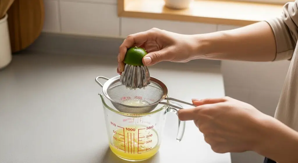 Juicing calamansi for drink recipe