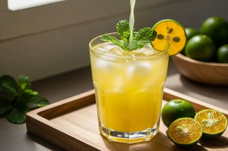 Calamansi drinks recipe with ice and mint