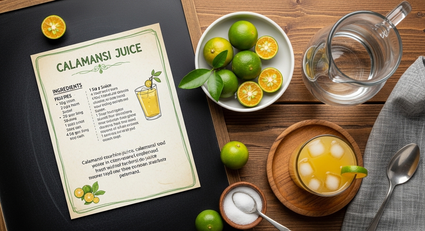 Calamansi drinks recipe with ice and mint