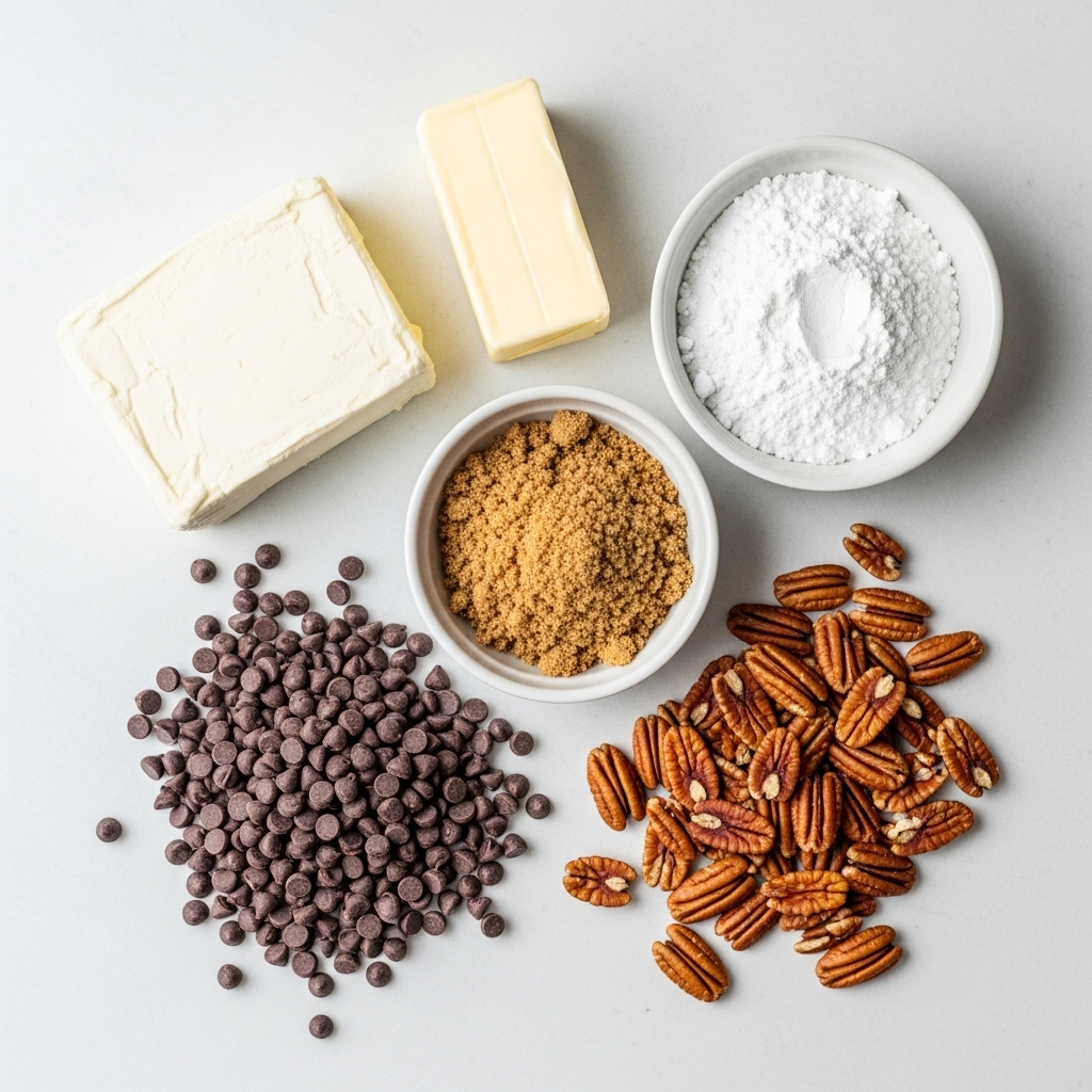 chocolate chip cheese ball ingredients layout