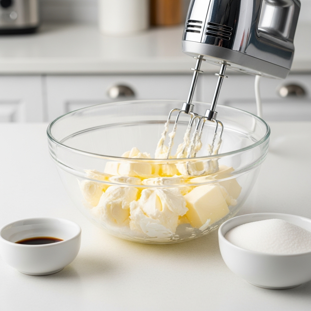 mixing ingredients for chocolate chip cheese ball