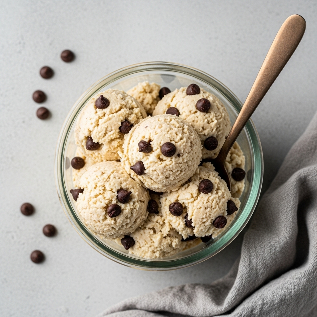 serving cottage cheese cookie dough with chocolate chips
