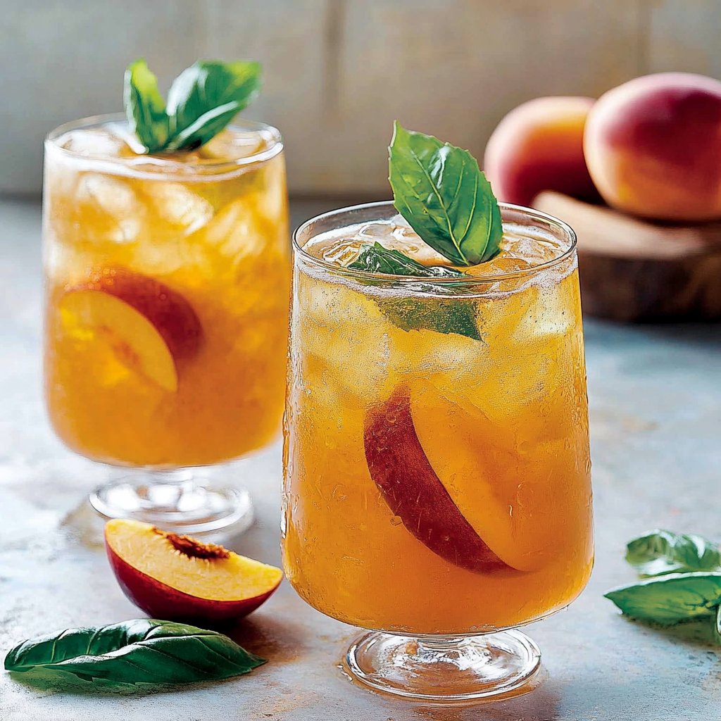 Peach Basil Iced Tea