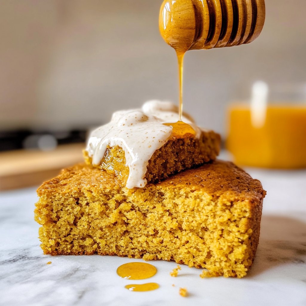 Pumpkin Cornbread with Cinnamon Honey Butter