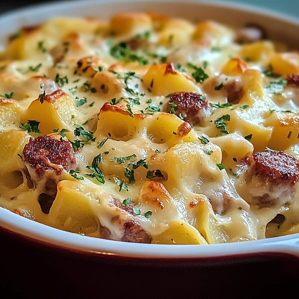 Slow Cooker Cheesy Potato Sausage Casserole