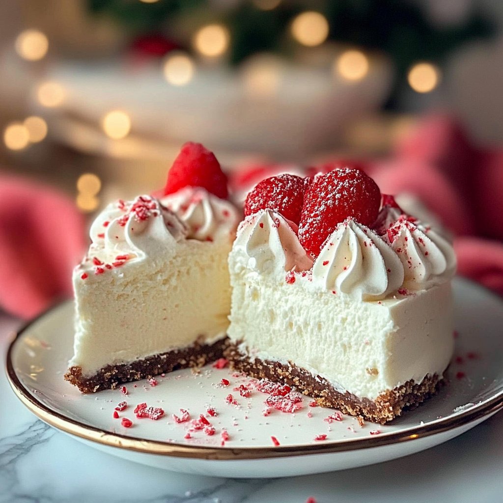 White Chocolate Peppermint Cheesecake Mousse Pie