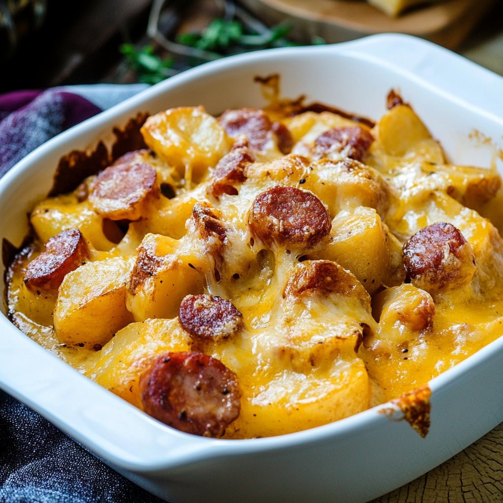 Cheesy Ranch Potatoes and Smoked Sausage