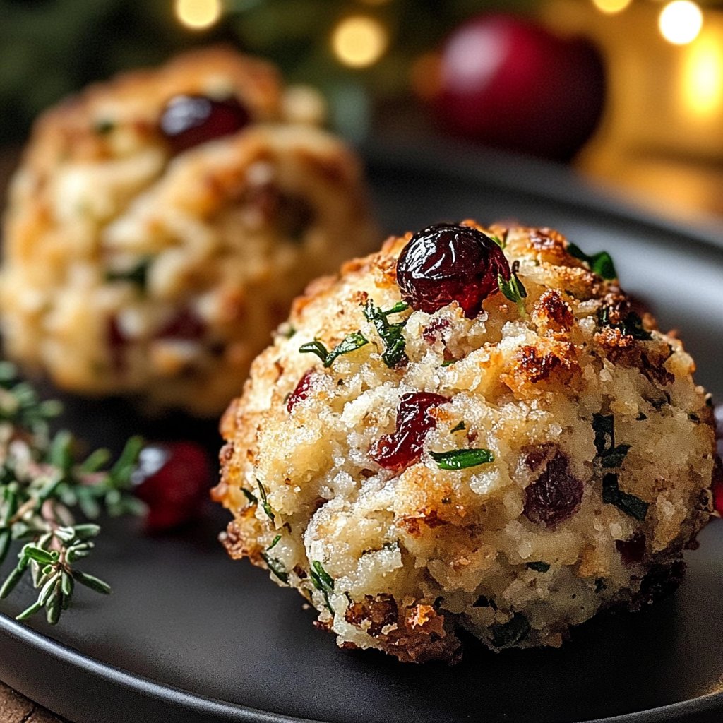 Cranberry Turkey Stuffing Balls