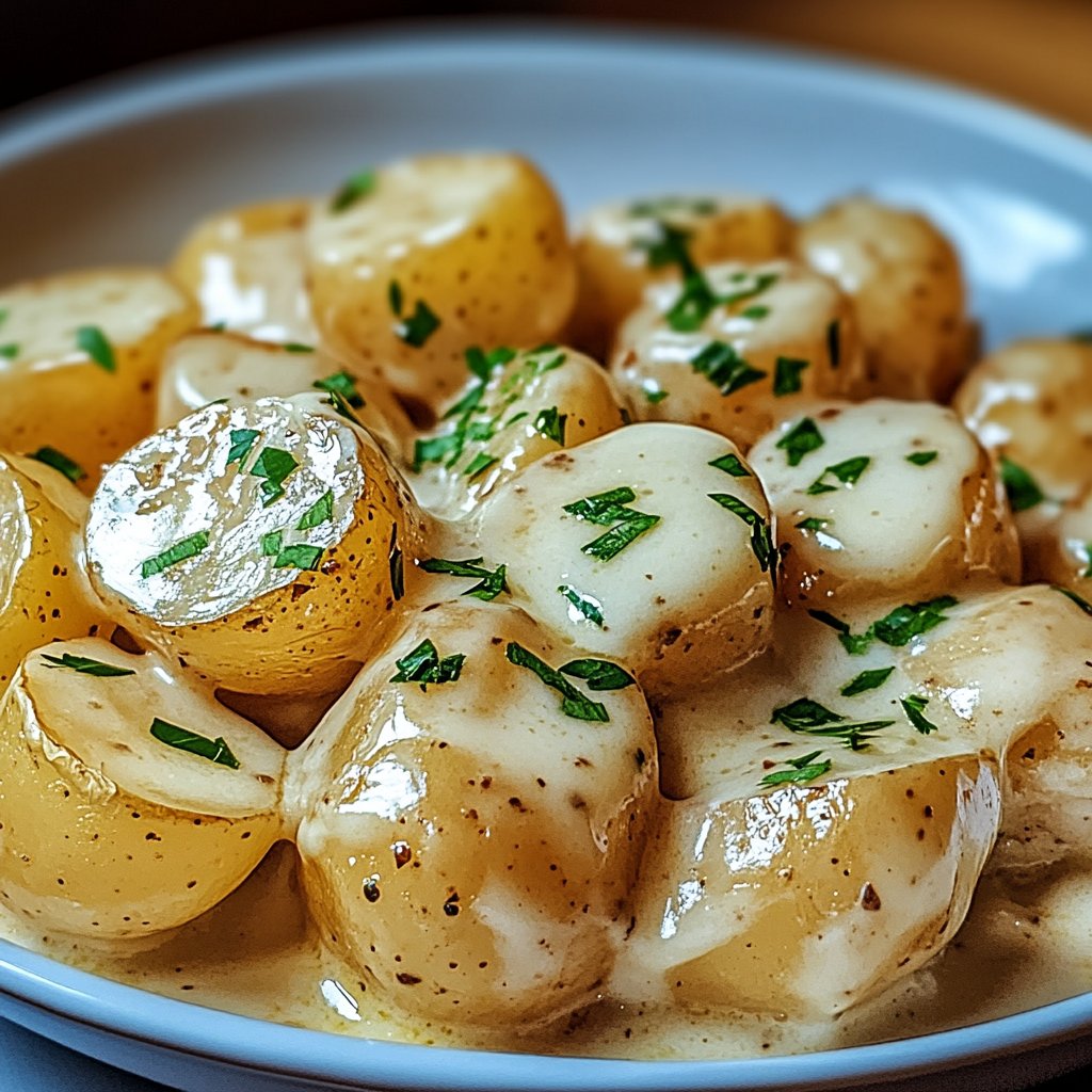 Creamy Garlic Baby Potatoes