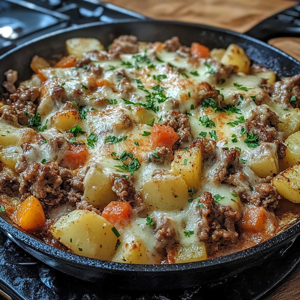 One-Pan Creamy Meat & Potato Skillet