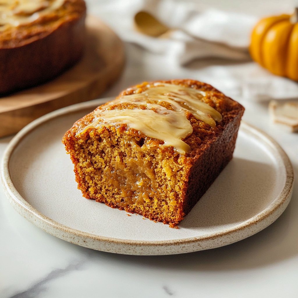 Pumpkin Bread with Vanilla Pudding