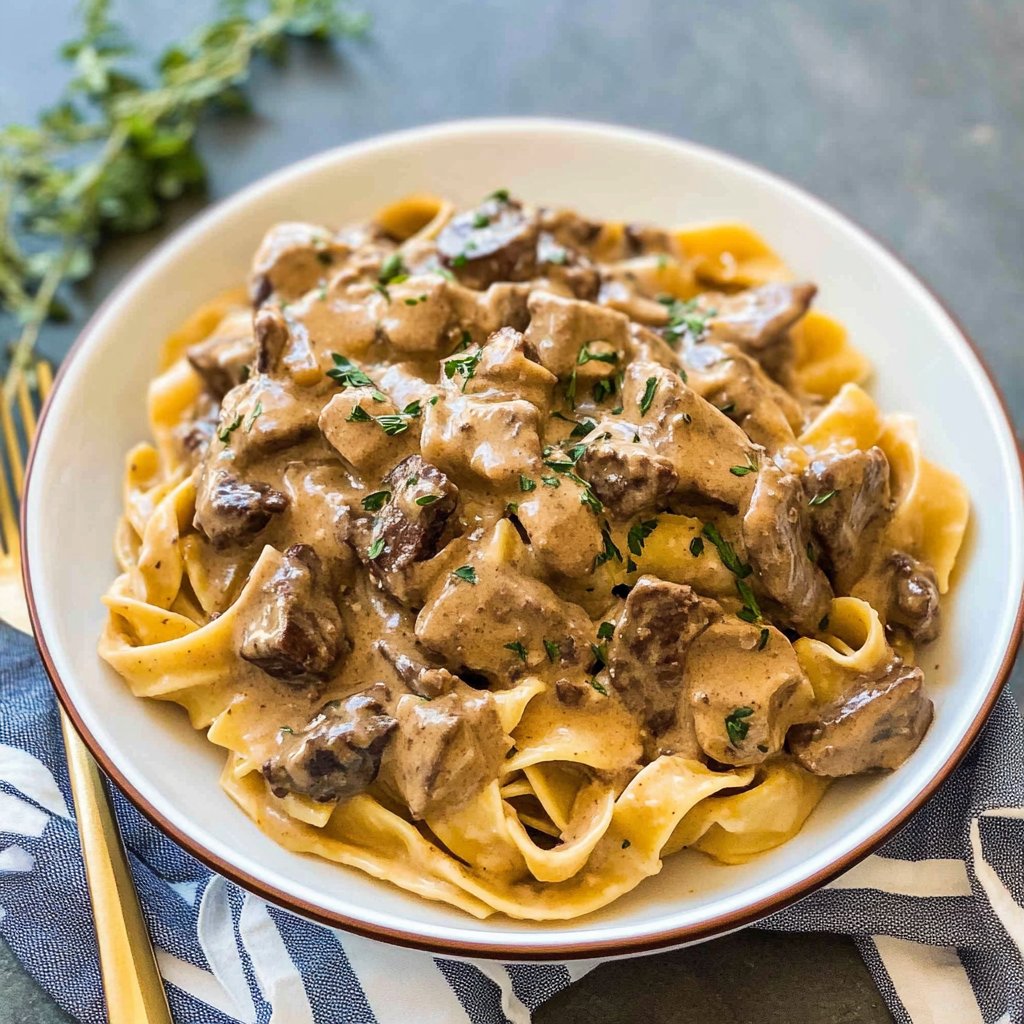 Slow Cooker Beef Stroganoff