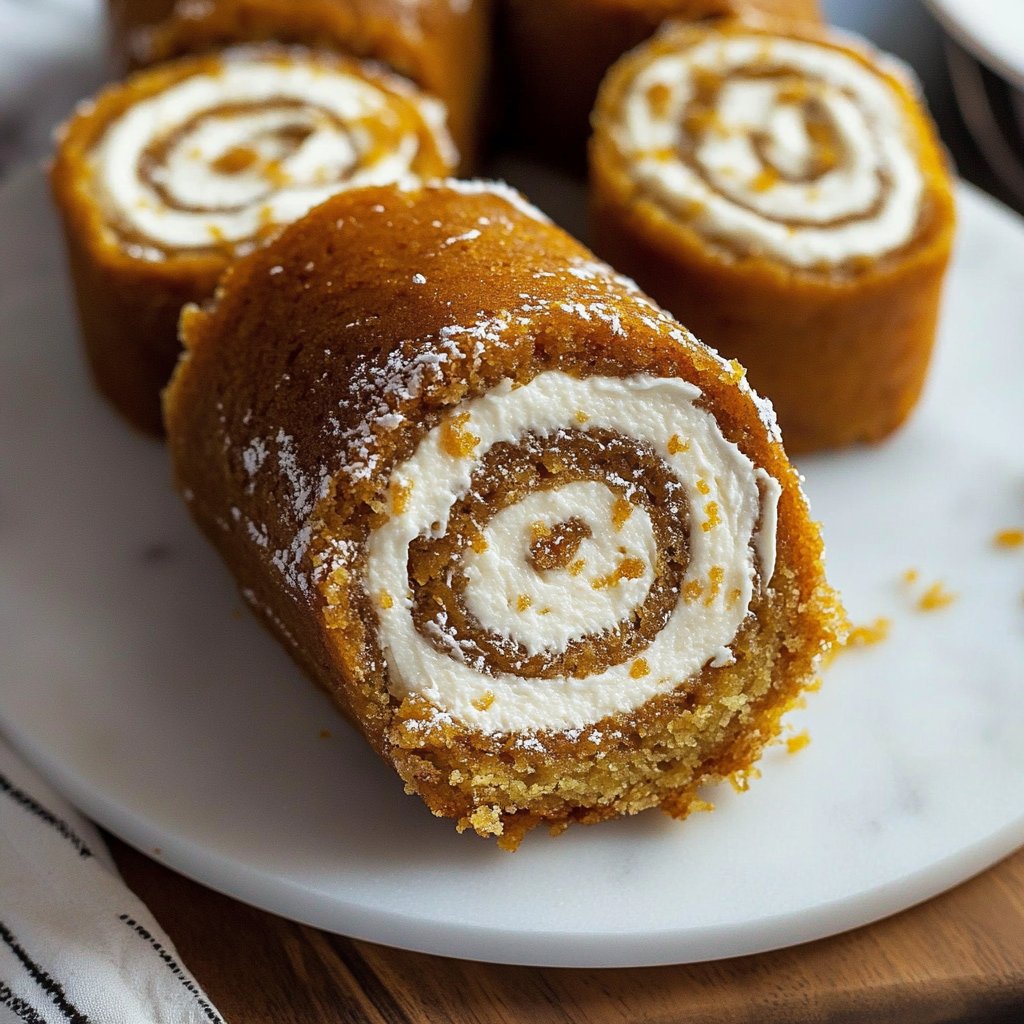 pumpkin roll with cream cheese filling
