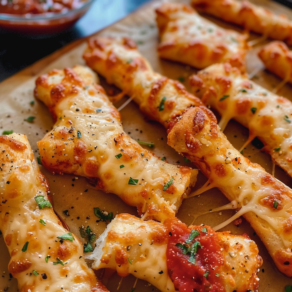 Cheesy Breadstick Bones with Marinara