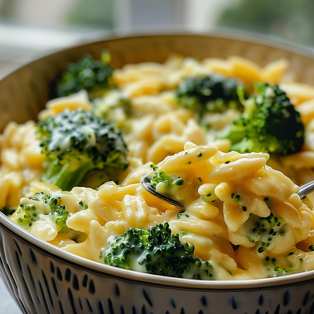 Creamy One-Pot Broccoli Cheddar Orzo