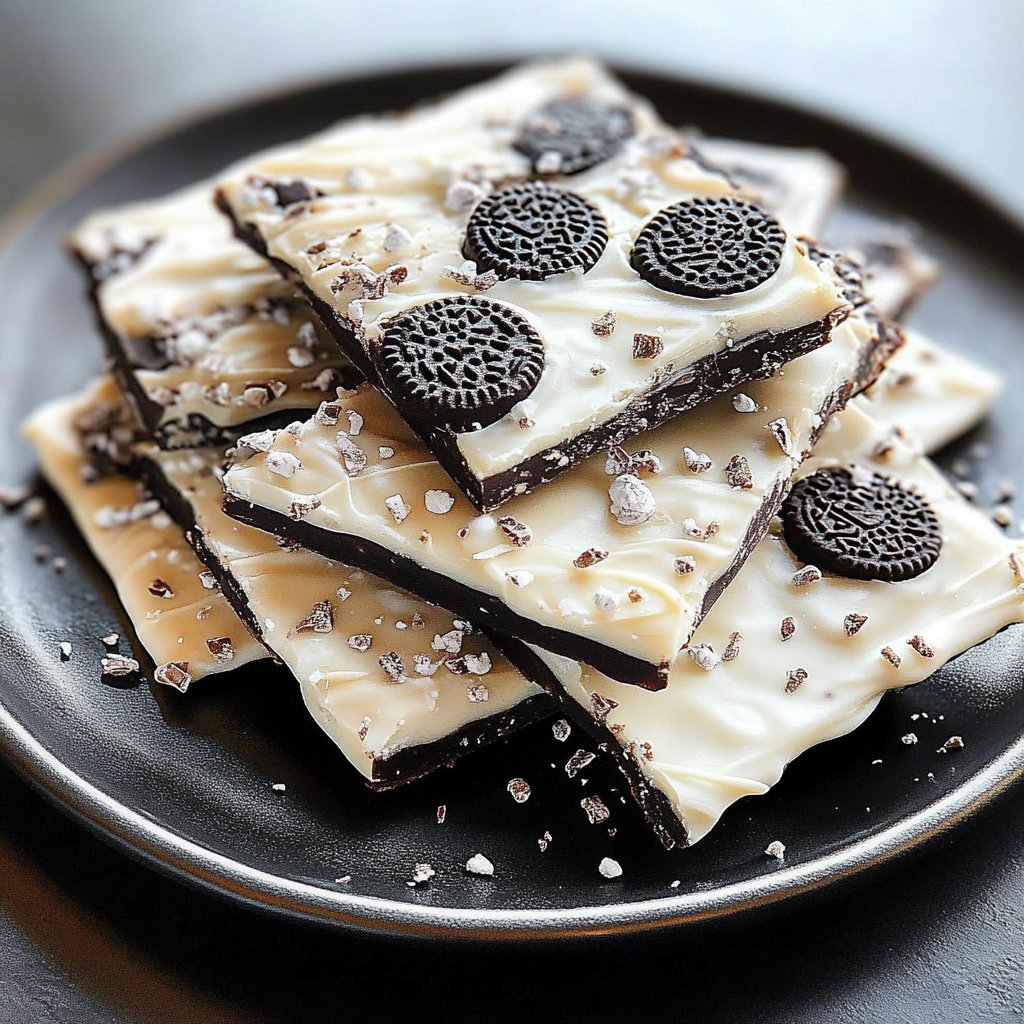 Easy White Chocolate Halloween Oreo Bark