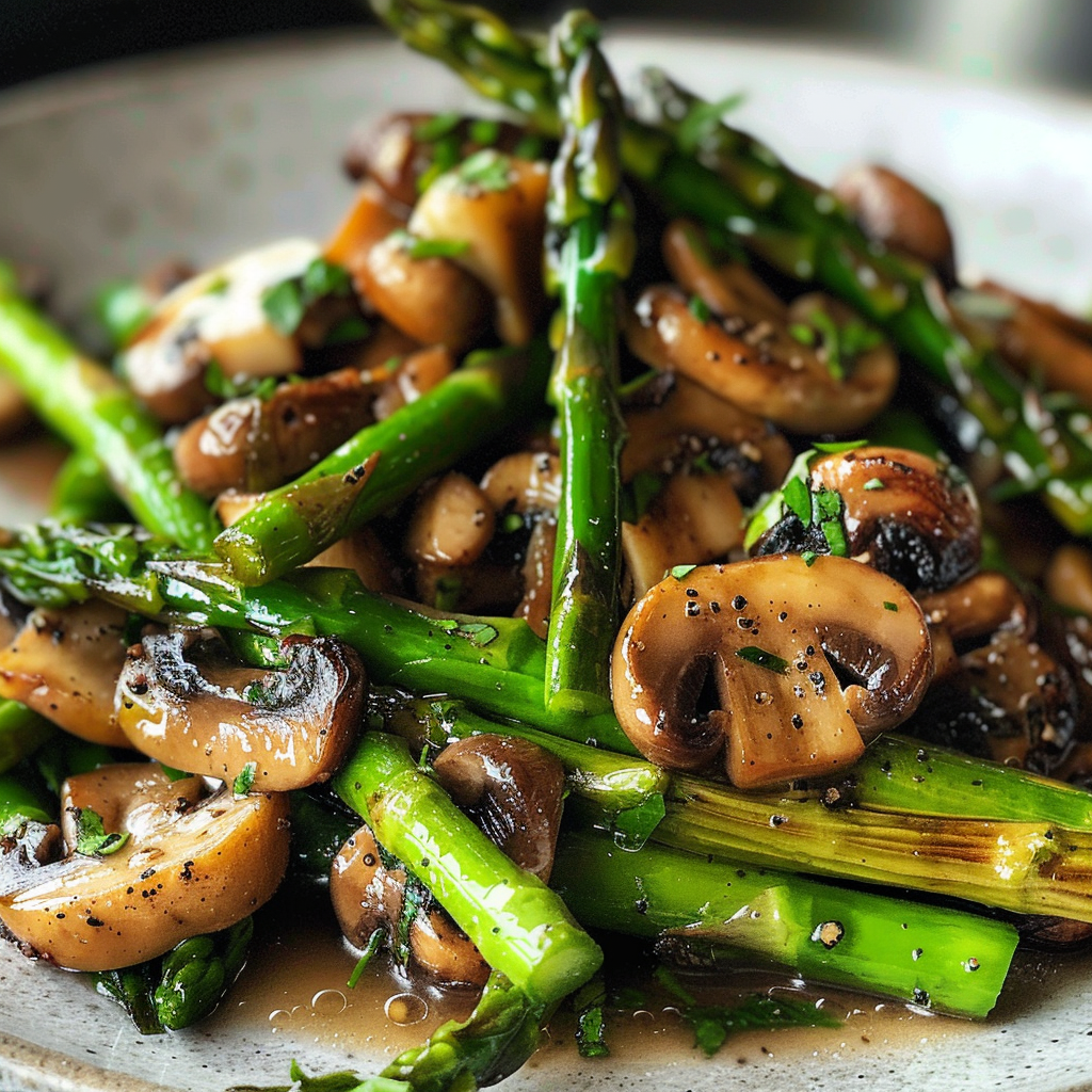 Sauteed Asparagus and Mushrooms