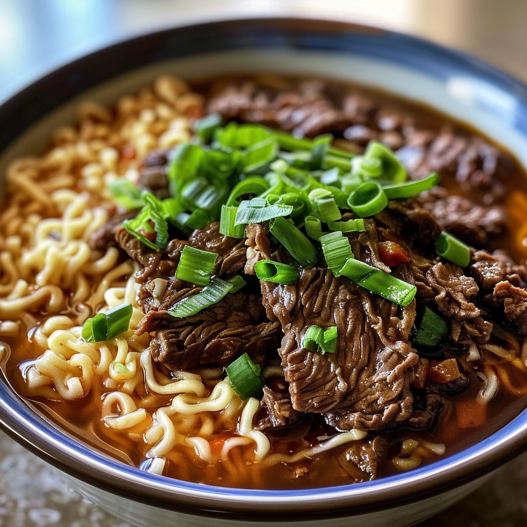 Slow Cooker Beef Ramen Noodles