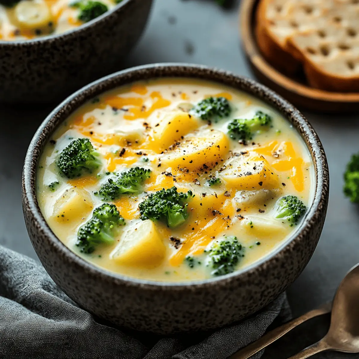 Crockpot Potato Broccoli Cheddar Soup