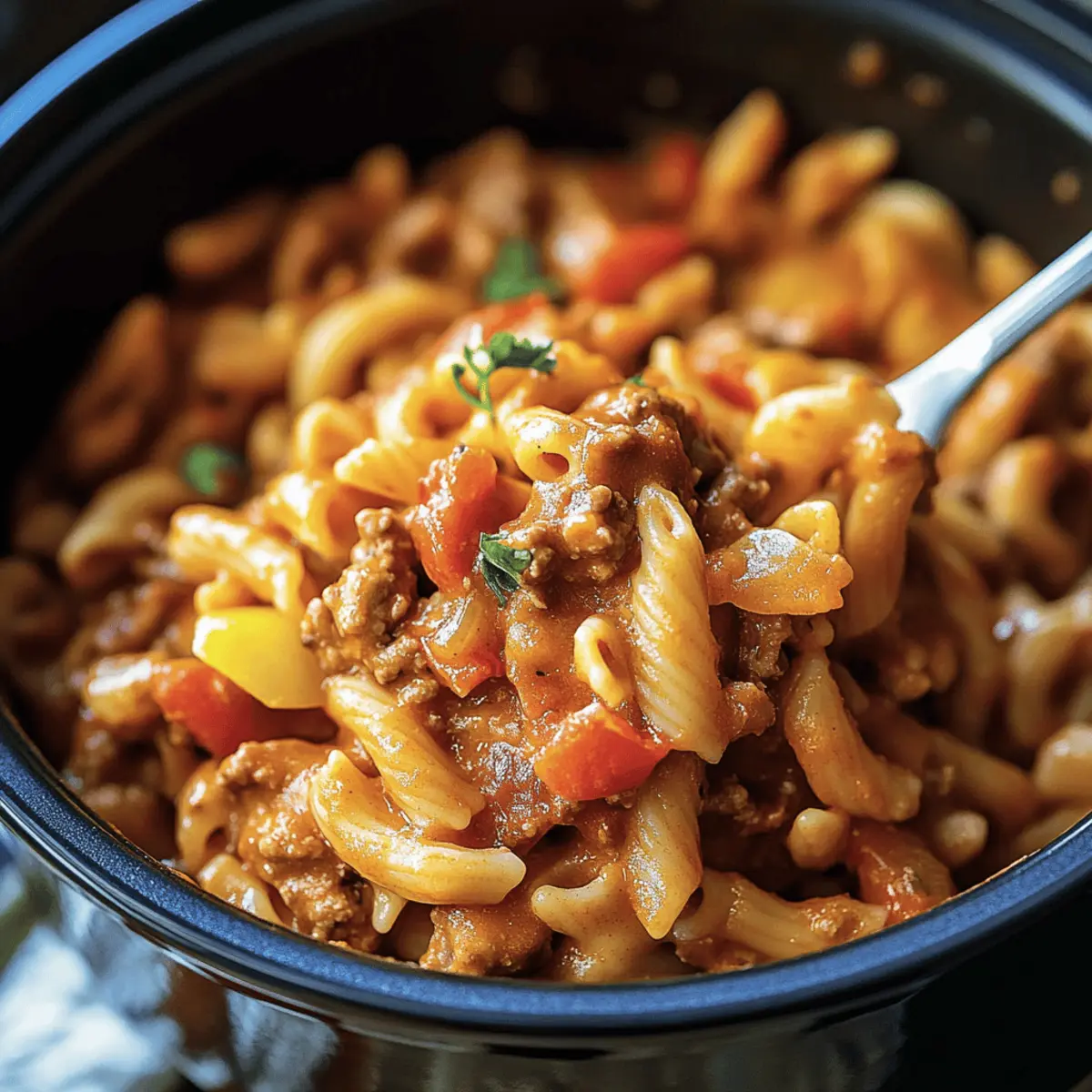 Slow Cooker Taco Pasta