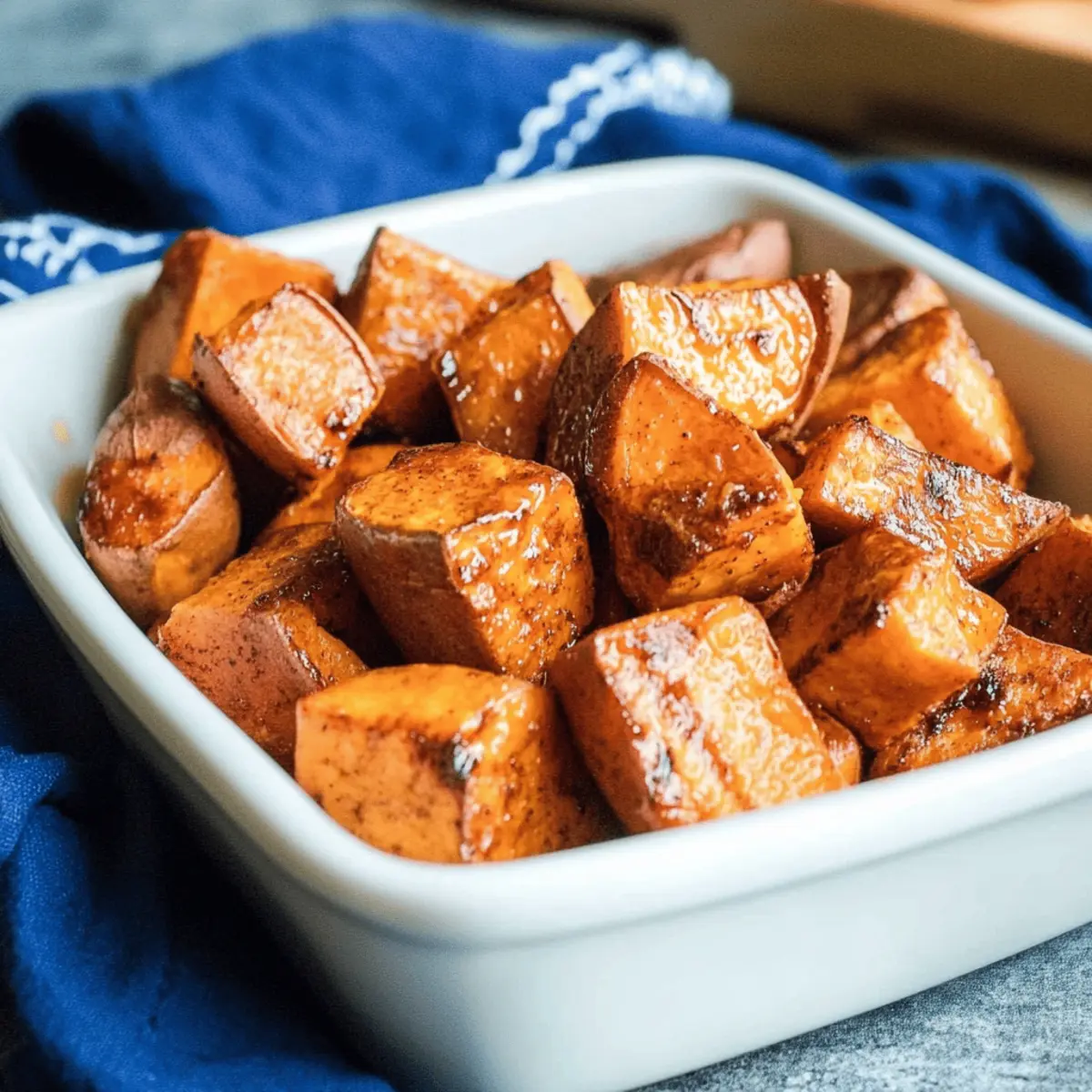 Roasted Sweet Potatoes with Cinnamon & Honey
