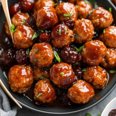 Cranberry BBQ Crockpot Meatballs