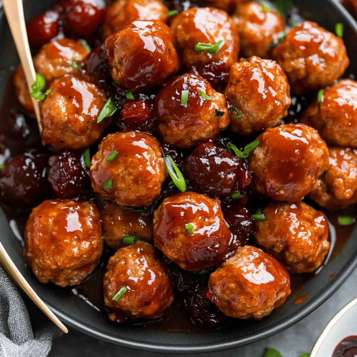 Cranberry BBQ Crockpot Meatballs