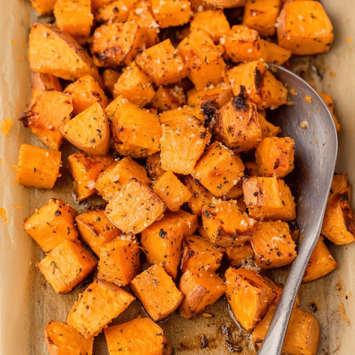 Garlic Parmesan Roasted Sweet Potatoes